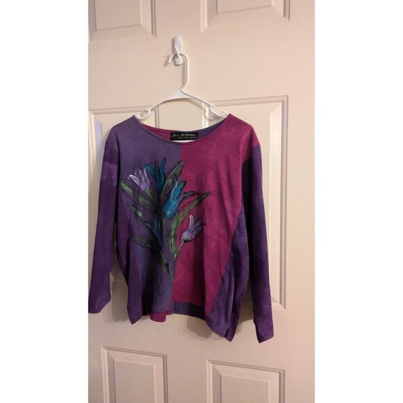 Jill Stern Great Falls Virginia Wearable Art Tulip Long Sleeve Shirt, Med/Lg - Picture 1 of 8